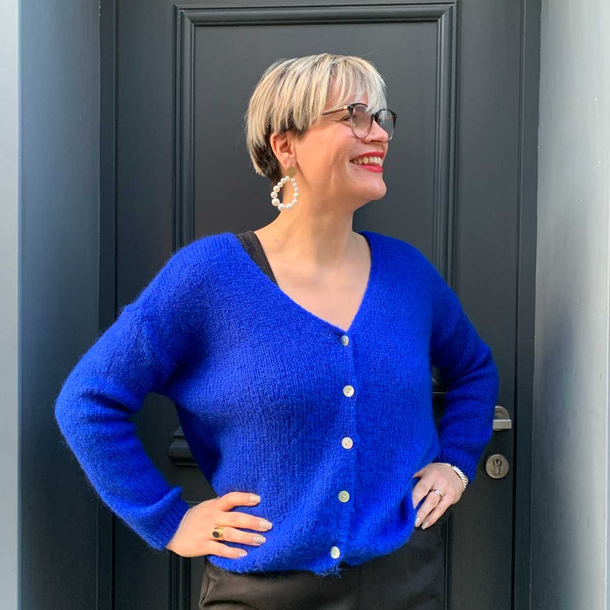 GILET MOHAIR BLEU