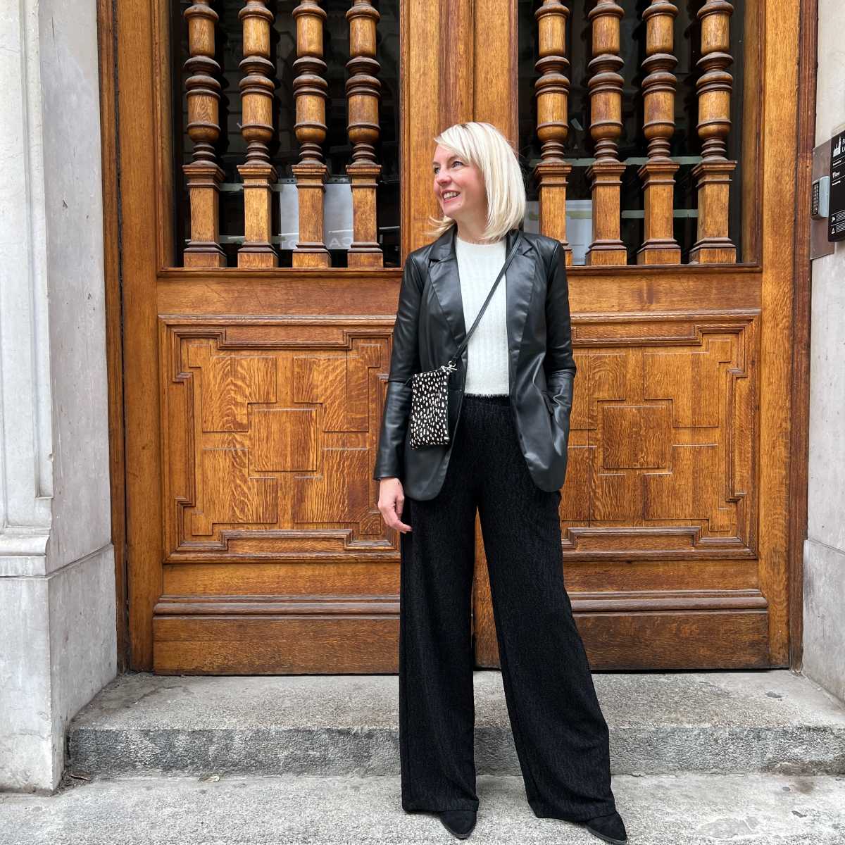 VESTE BLAZER SIMILI CUIR