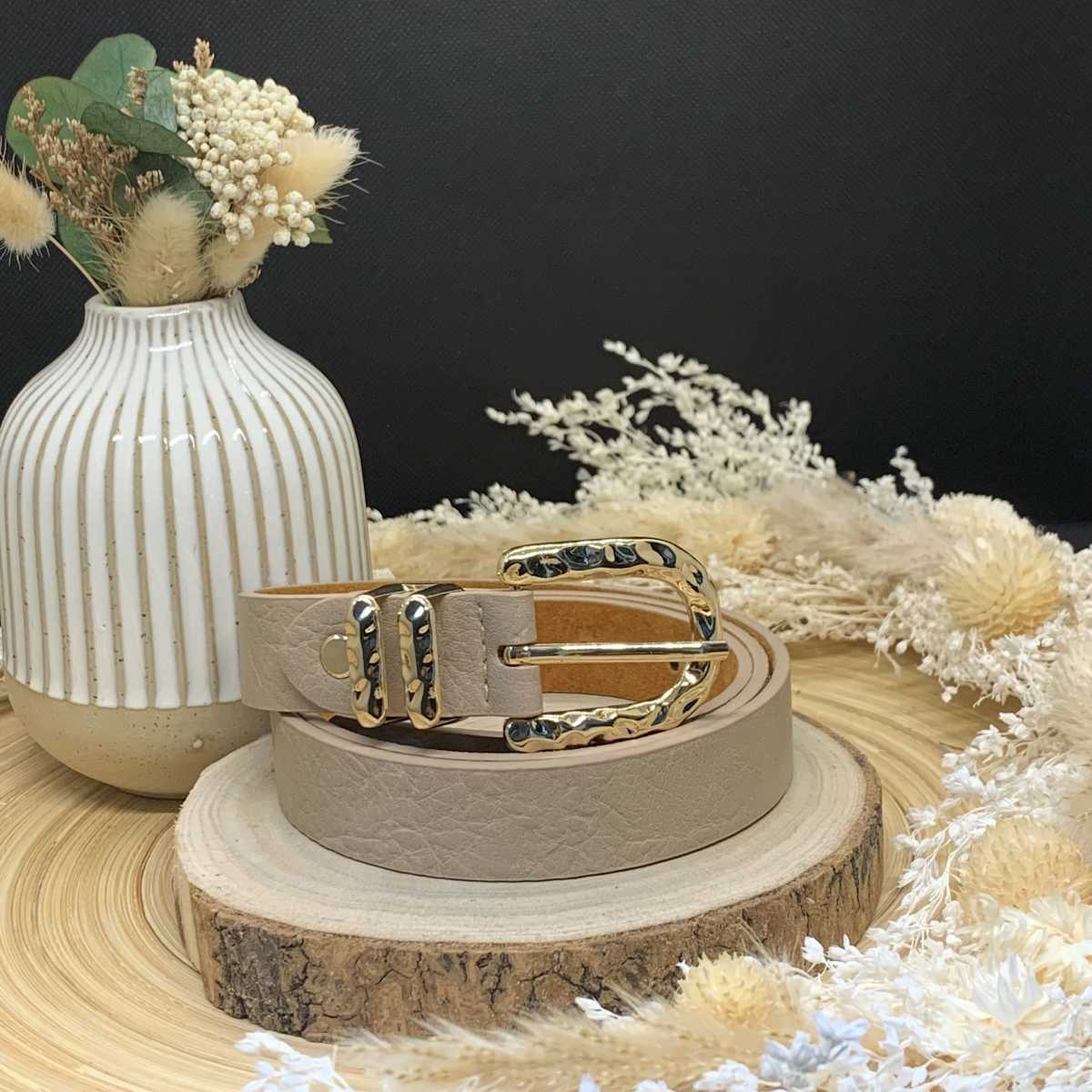CEINTURE CUIR BEIGE