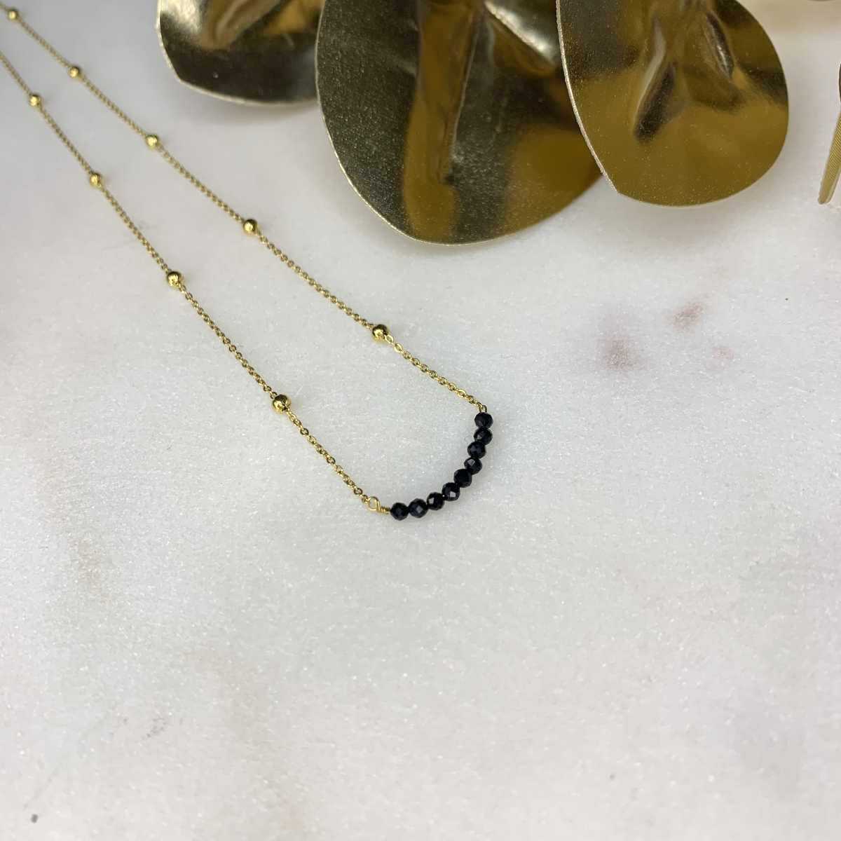 COLLIER DORE PERLES