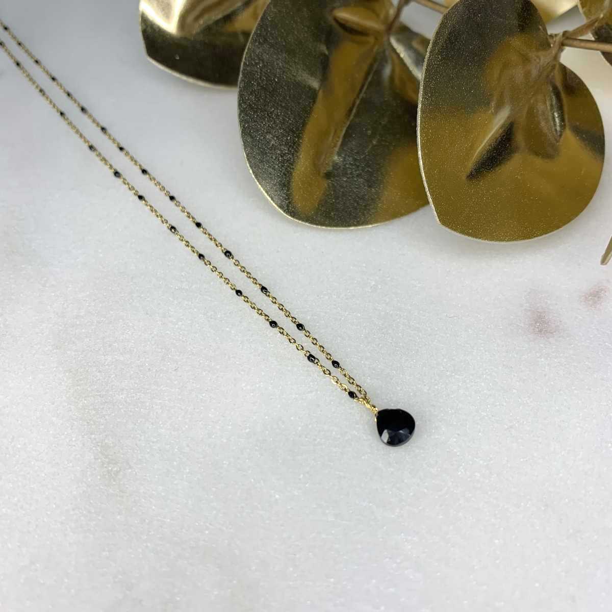 COLLIER PERLES NOIRES