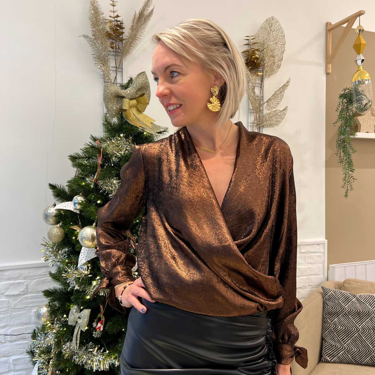 BLOUSE FLUIDE BRONZE
