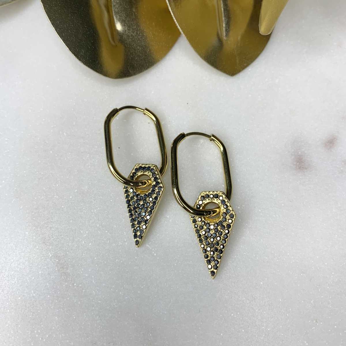 BOUCLES D OREILLES TRIANGLE DORE