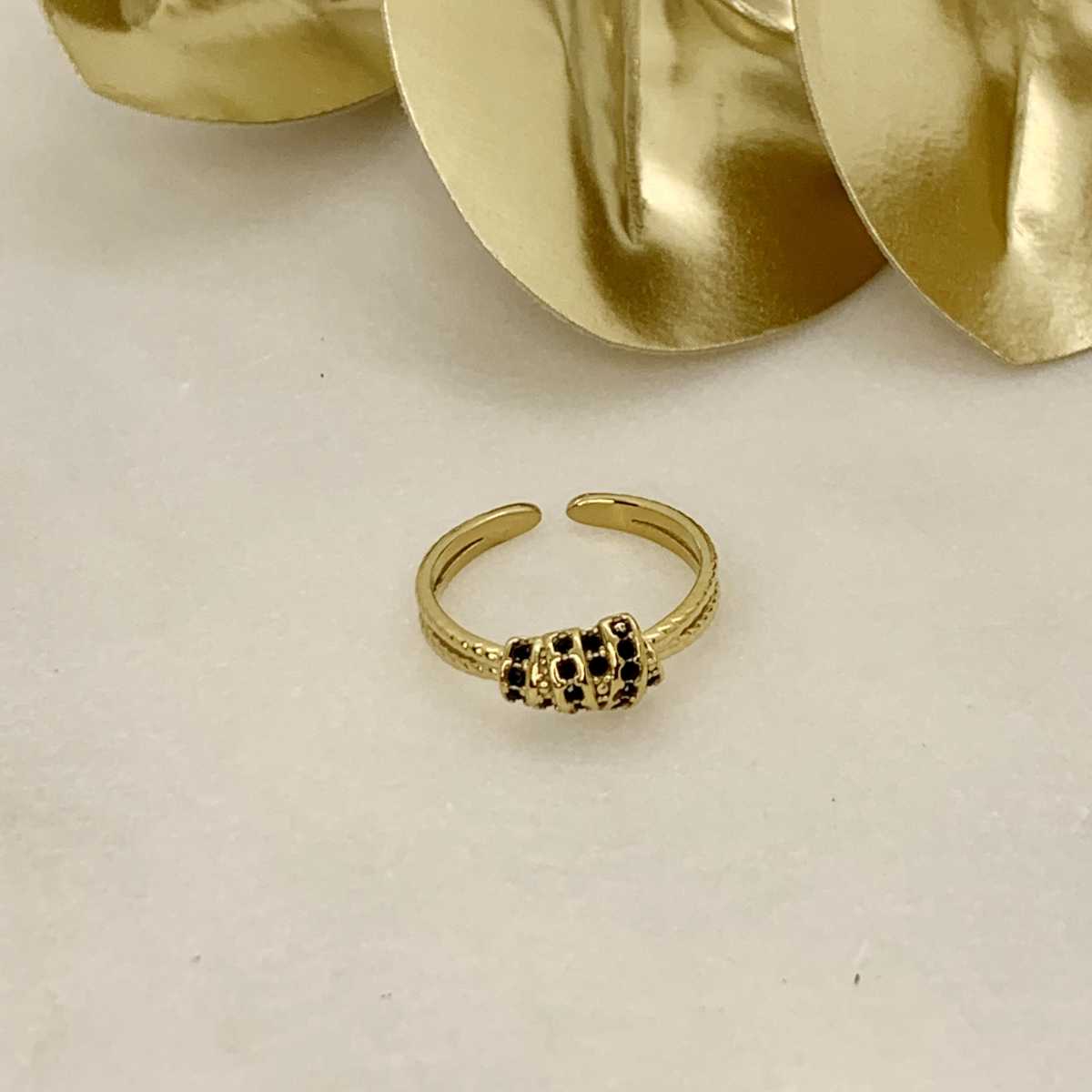 BAGUE STRASS NOIR