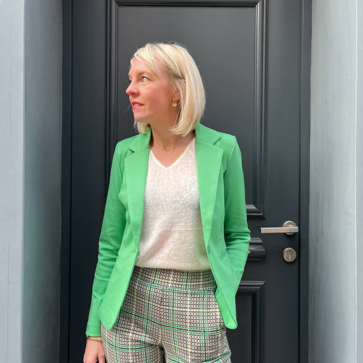 VESTE BLAZER VERTE