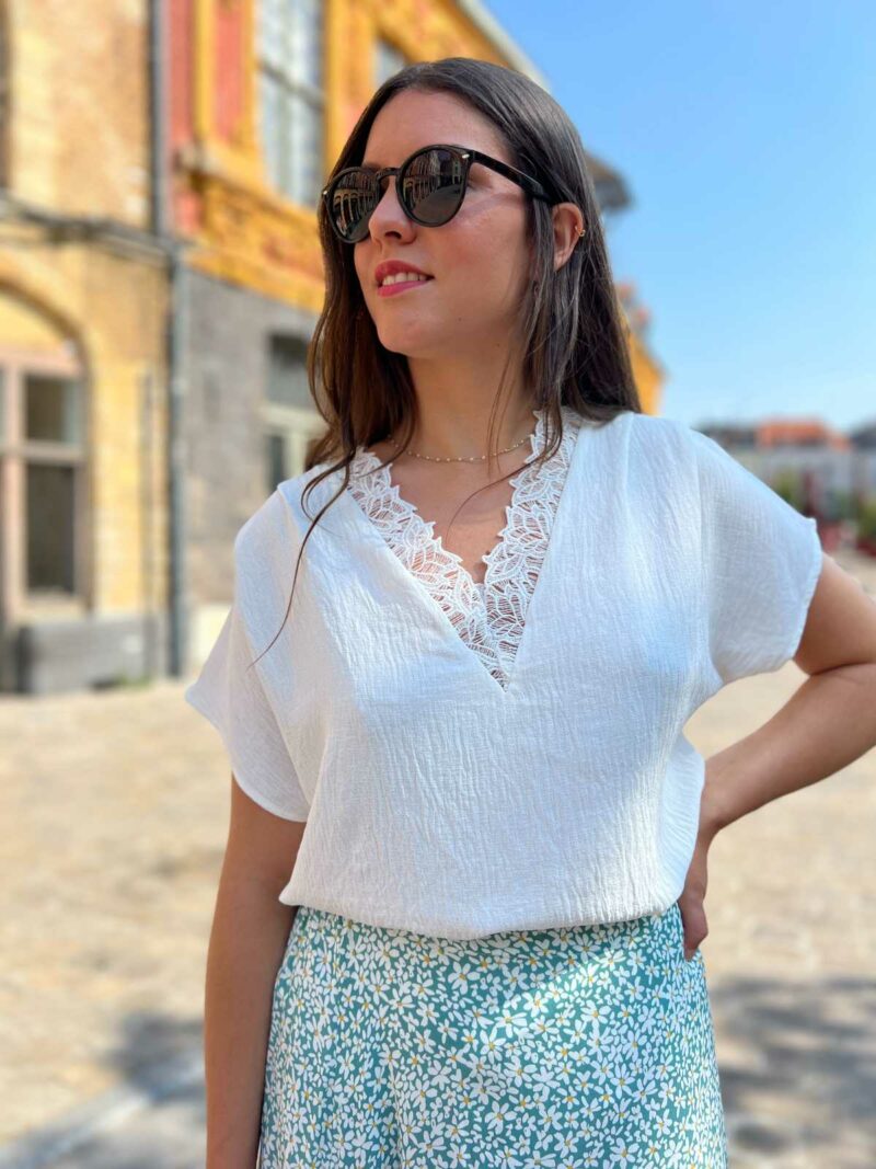 BLOUSE DENTELLE BLANCHE