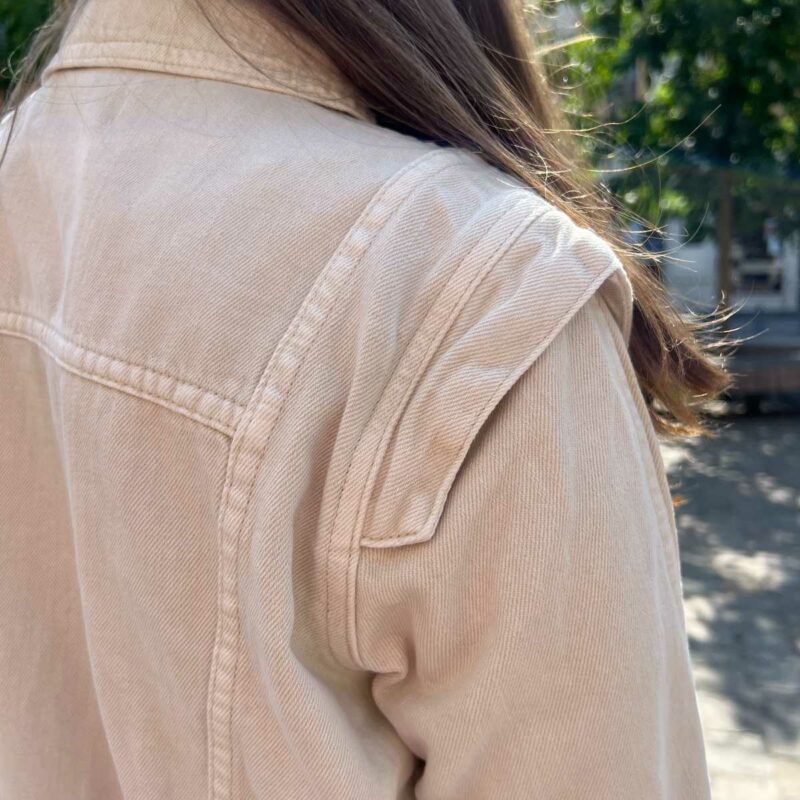 veste en jean beige
