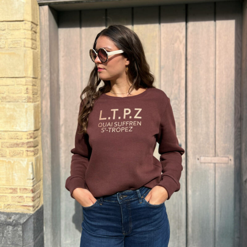 Sweat Tropéziennes marron pour femme tendance.