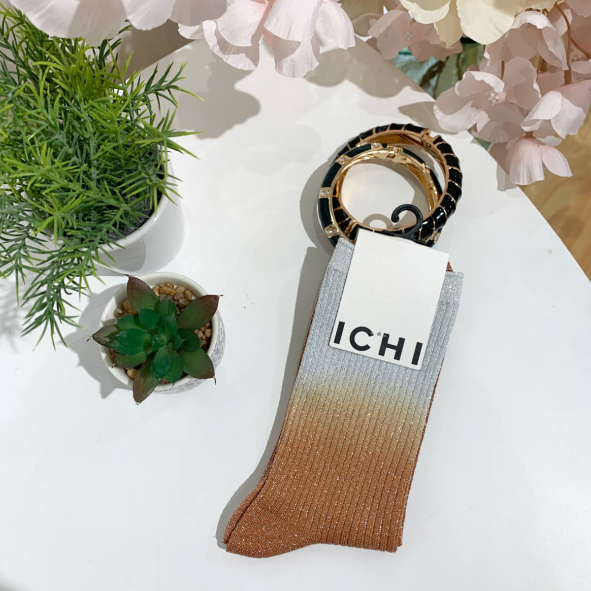 CHAUSSETTES PAILLETTES CAMELS