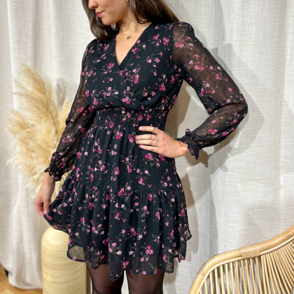 ROBE FLEURIE NOIRE