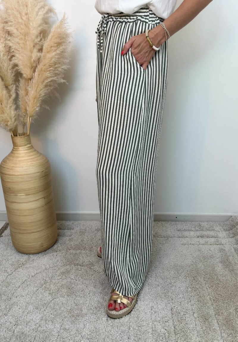 pantalon rayures kaki 3