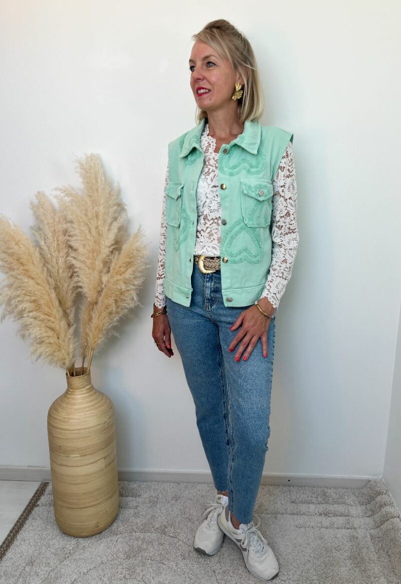 veste sans manches turquoise