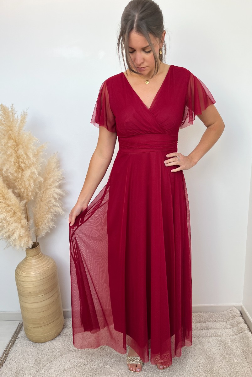 ROBE VOILE BORDEAUX
