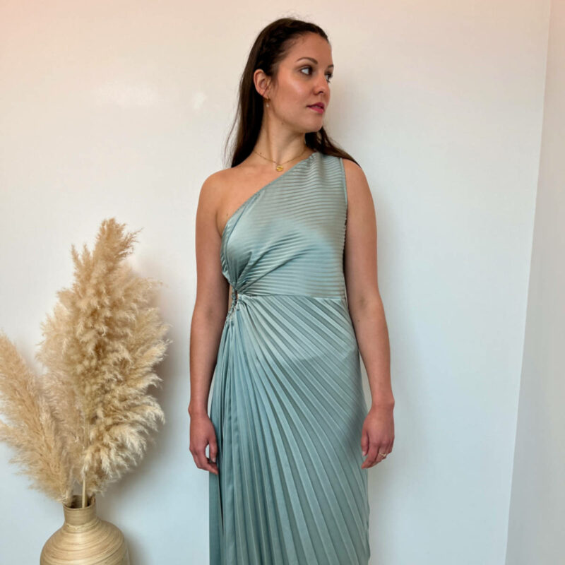 robe plissée vert d'eau