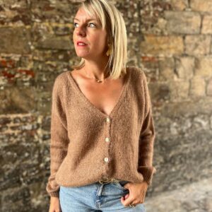 gilet mohair camel