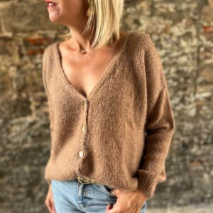 gilet mohair camel
