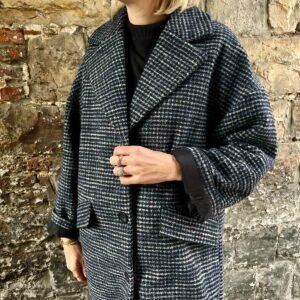 LONG MANTEAU A CARREAUX