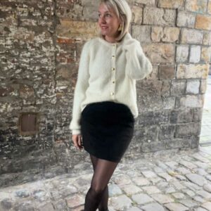 GILET ECRU BOUTONS DORES