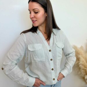 chemise rayure vert femme