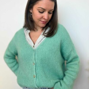 gilet mohair vert emeraude
