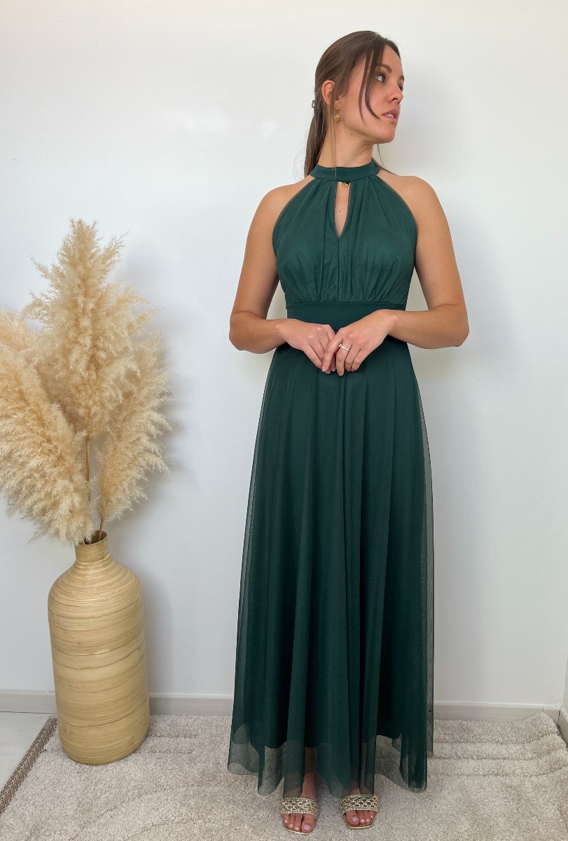 ROBE ENCOLURE AMERICAINE VERT SAPIN