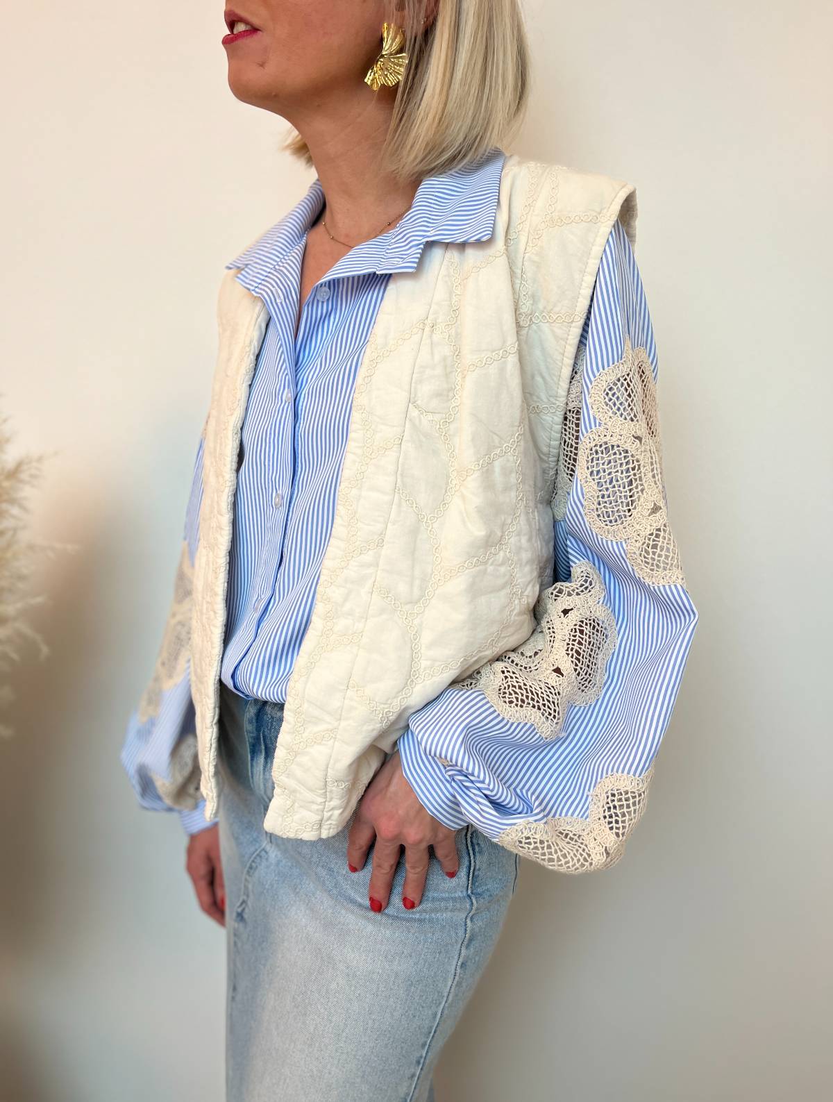 VESTE SANS MANCHES MATELASSEE BEIGE