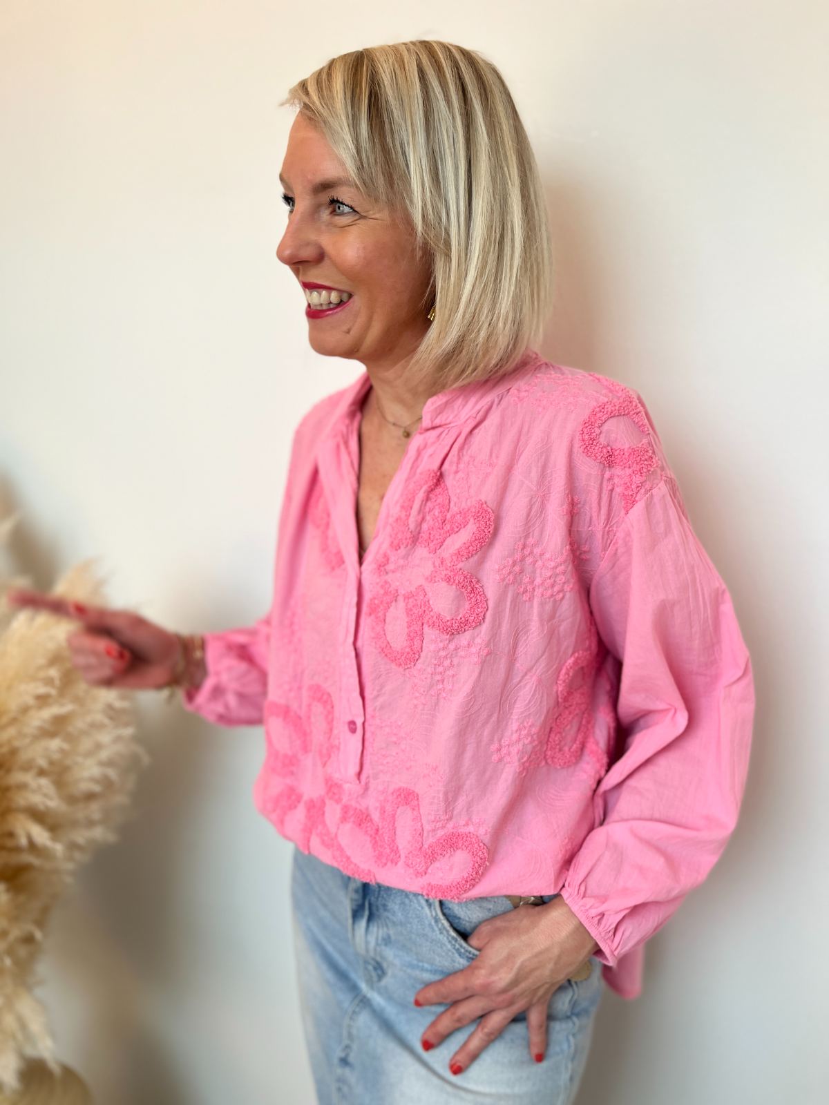 CHEMISE BRODERIE ROSE