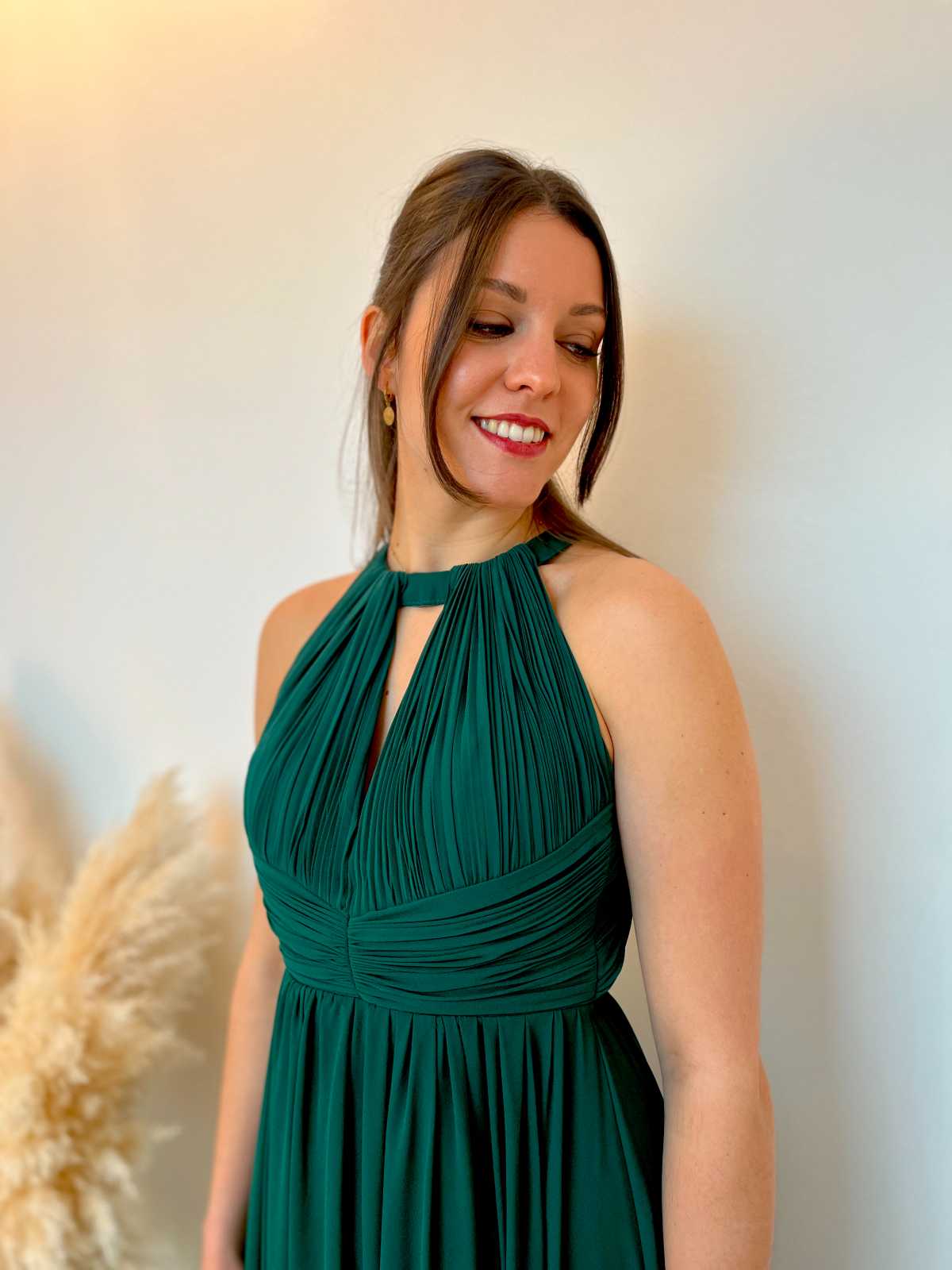 Robe longue dos vert sapin 2
