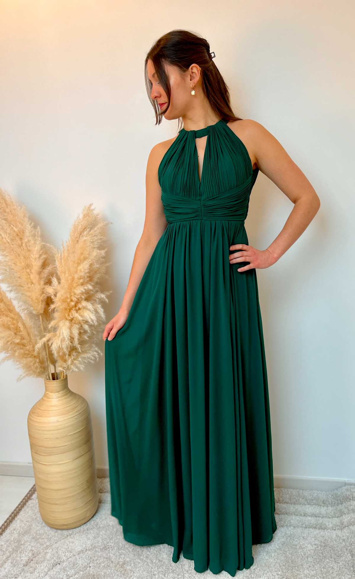 ROBE LONGUE DOS VERT SAPIN