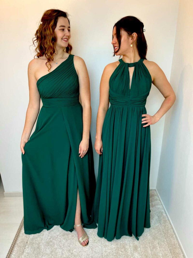 Robe longue vert sapin