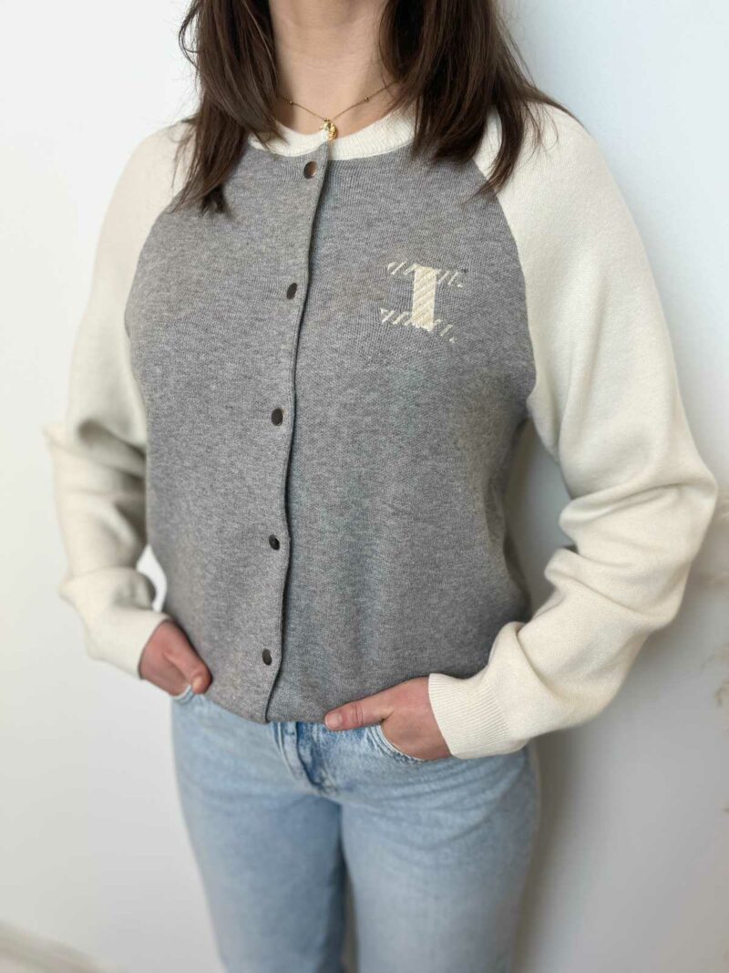 gilet gris ecru 3