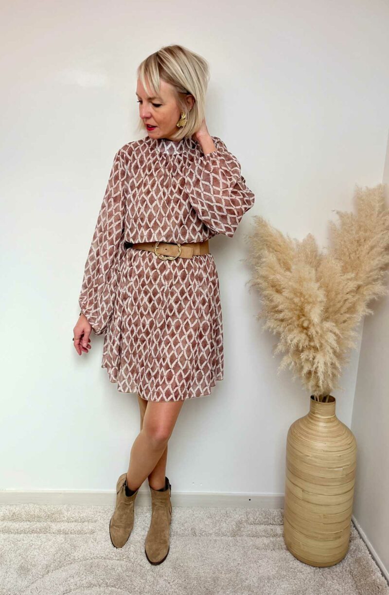 robe fluide camel beige