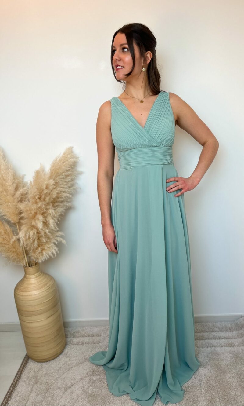 robe longue vert sauge
