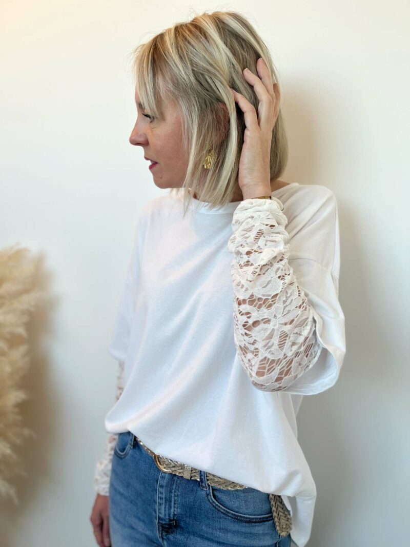 Tee shirt blanc dentelle 2