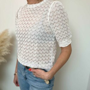 blouse col rond blanc