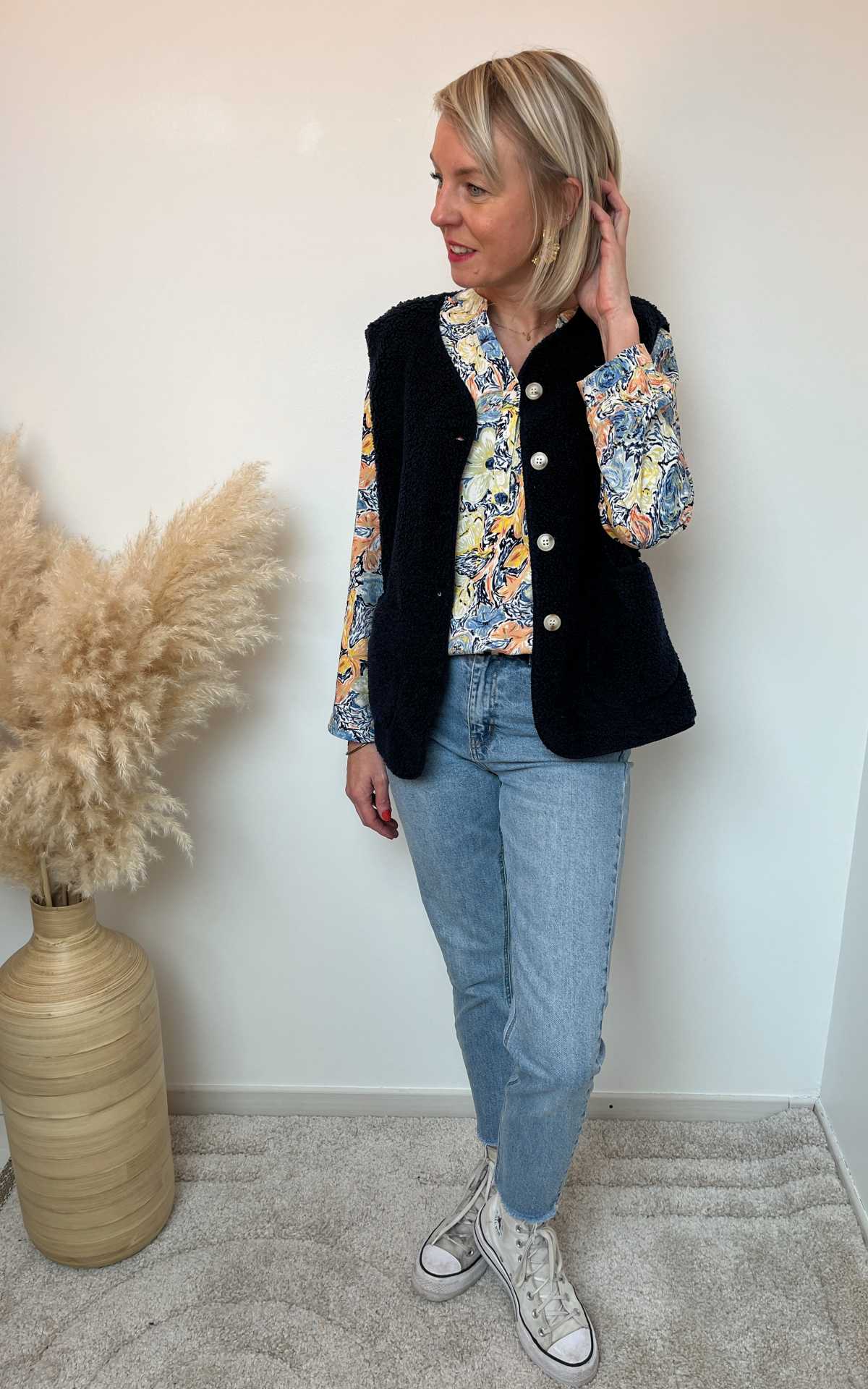 gilet bouclette bleu marine 2
