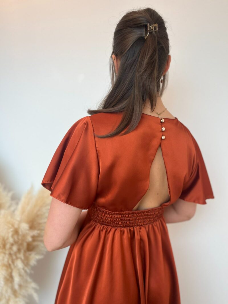 robe courte satinée terra cotta 2