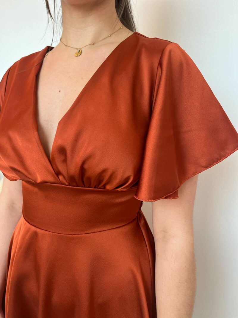robe courte satinée terra cotta