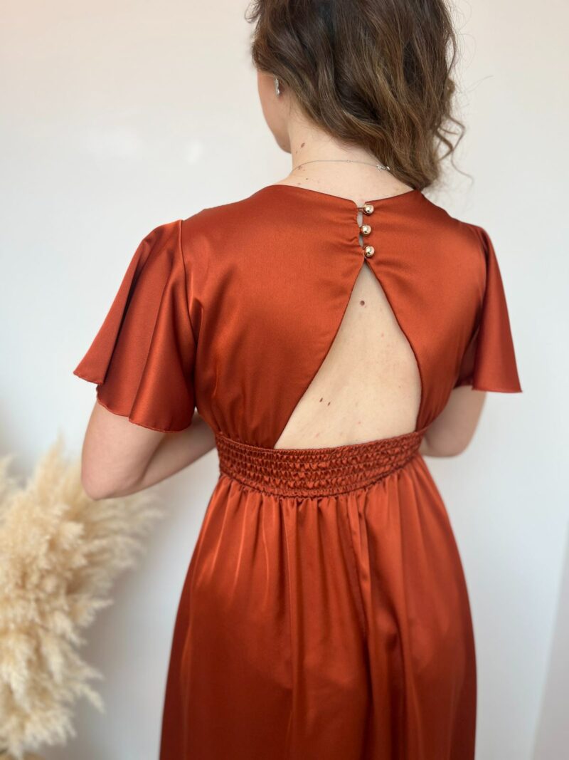 robe longue satinée terra cotta 3
