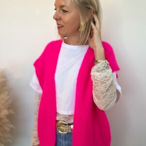 Gilet sans manches rose fluo