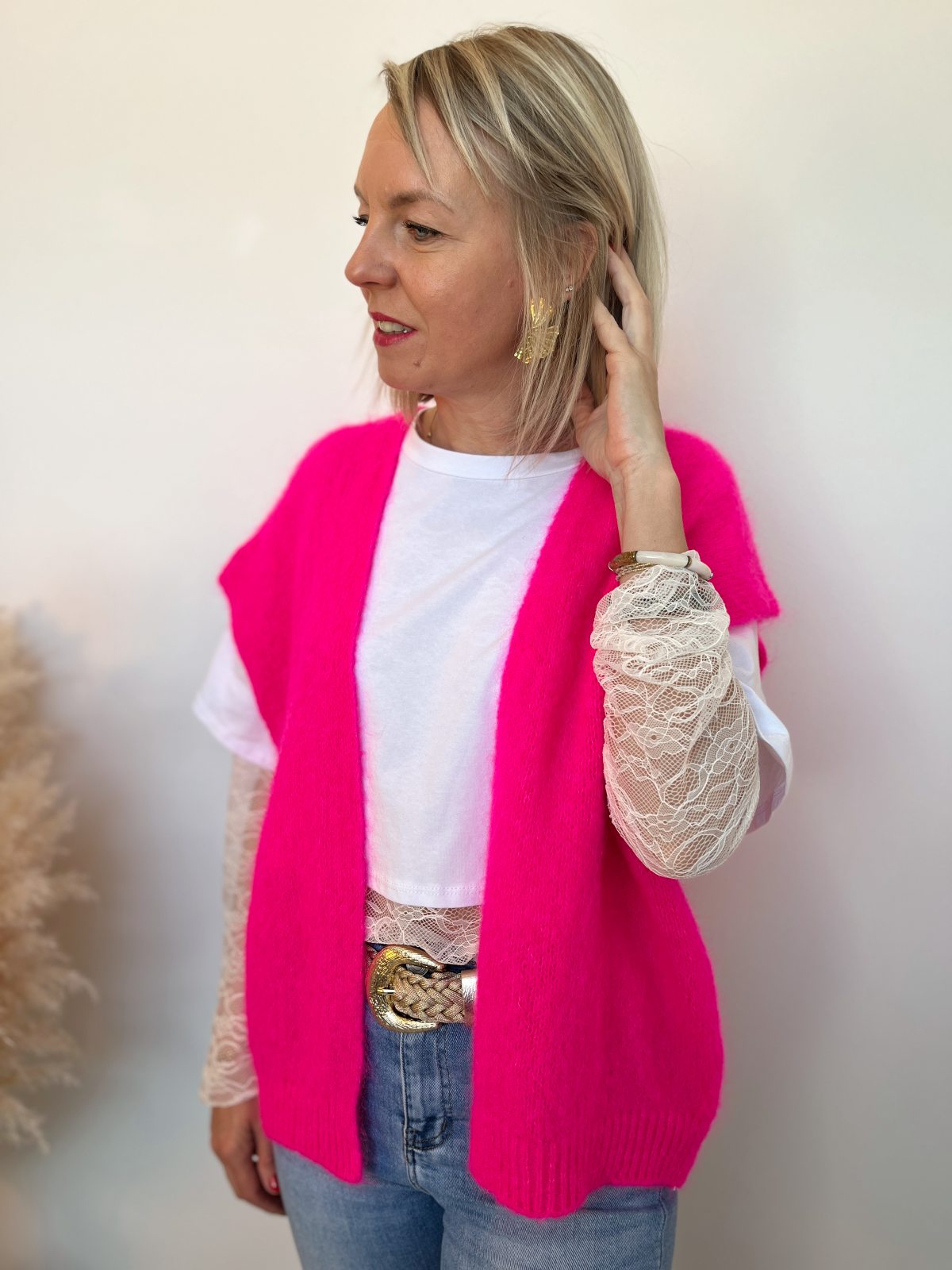 GILET SANS MANCHES ROSE