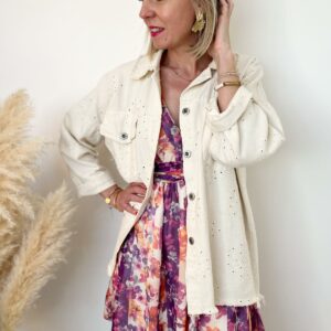 Robe imprimé violet beige