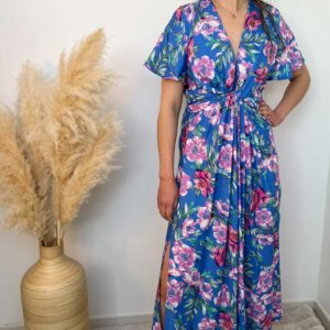 Robe longue bleu rose 2