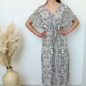 Robe longue col V
