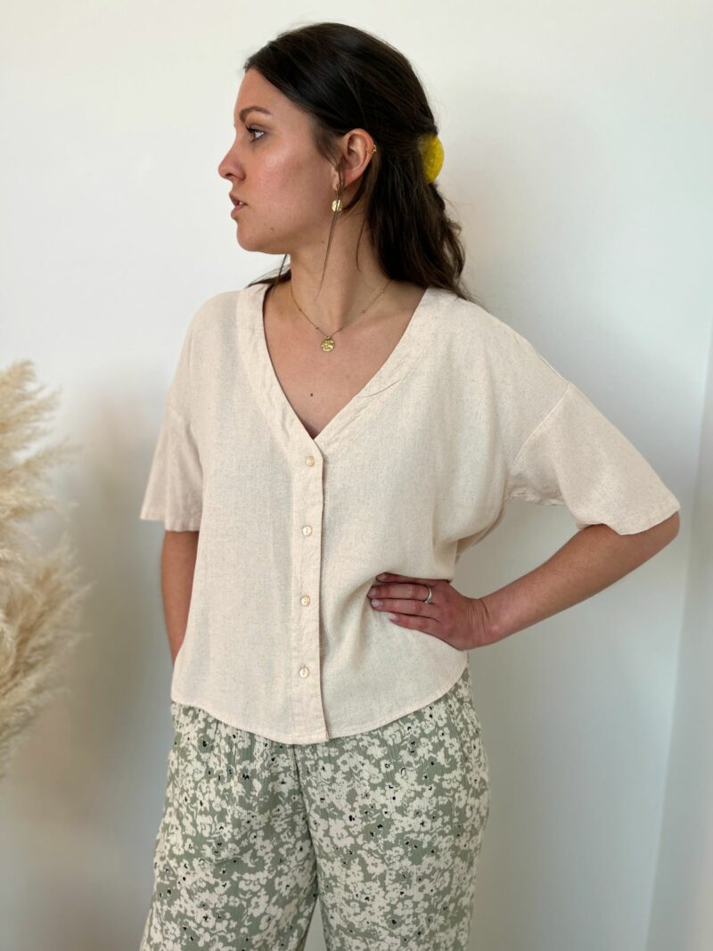 Blouse lin beige 3