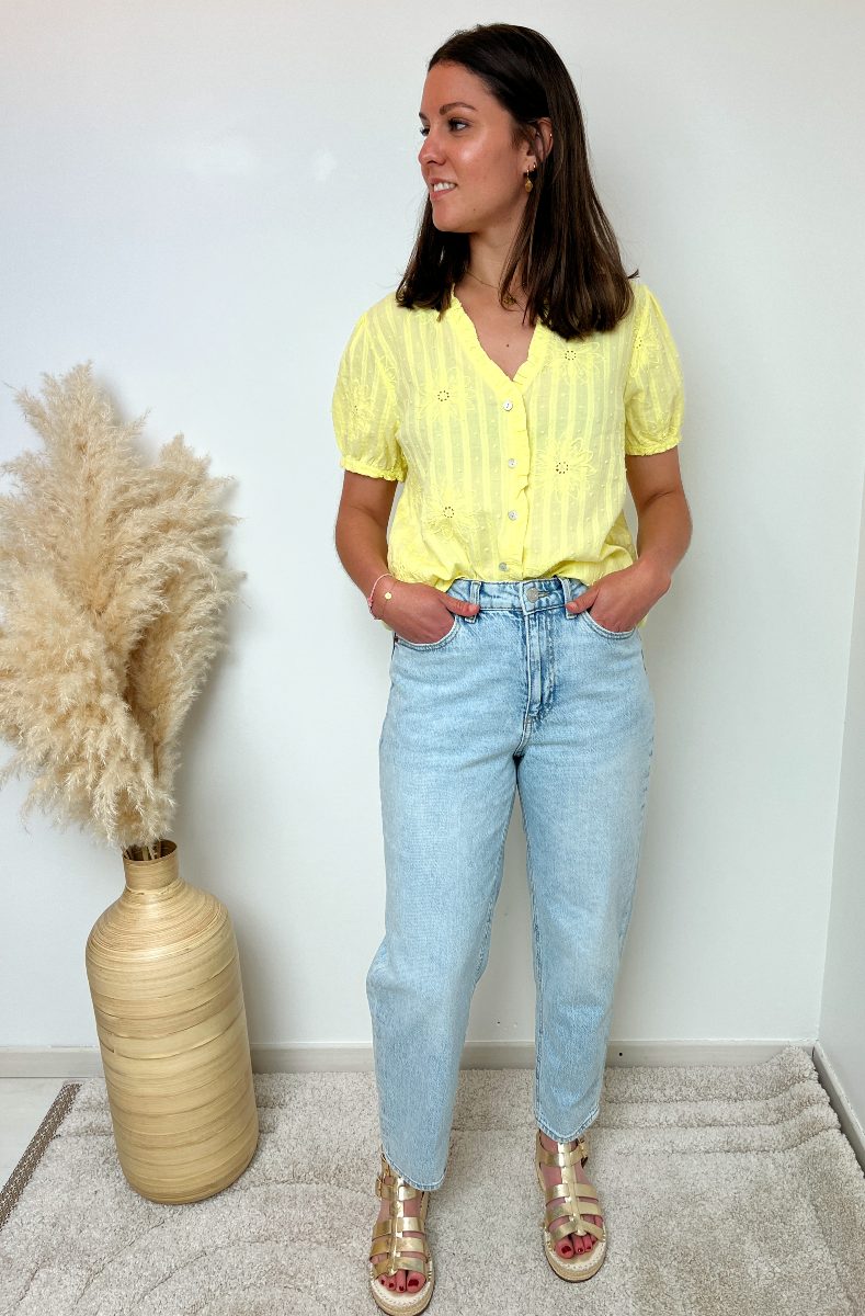 Chemise coton jaune