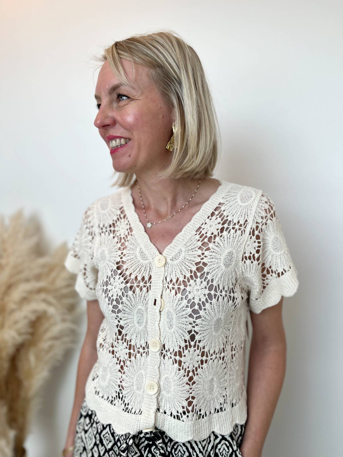 GILET MACRAME BEIGE