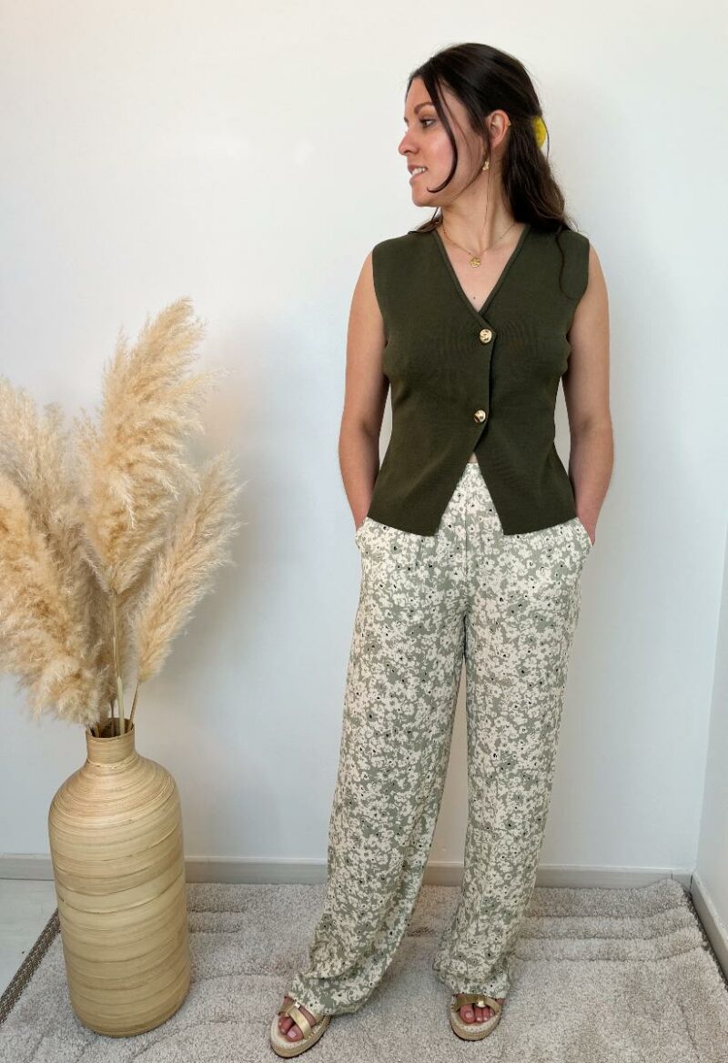 Pantalon fluide fleuri é
