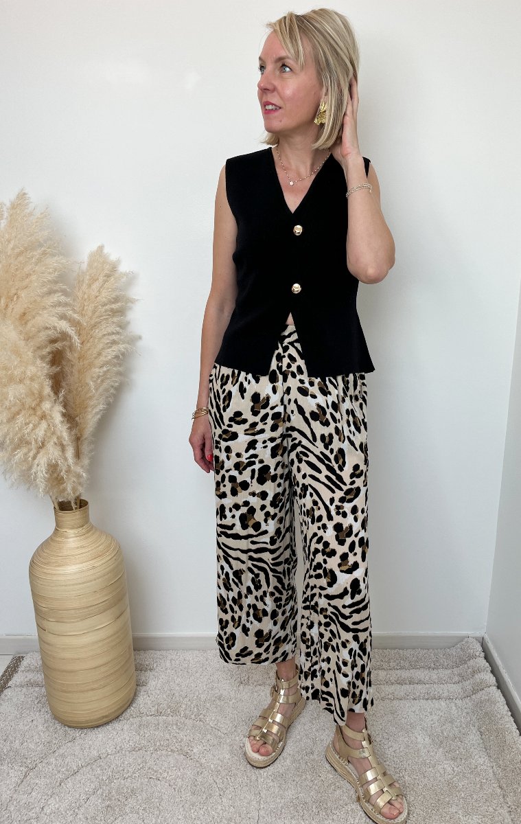 Pantalon fluide léopard
