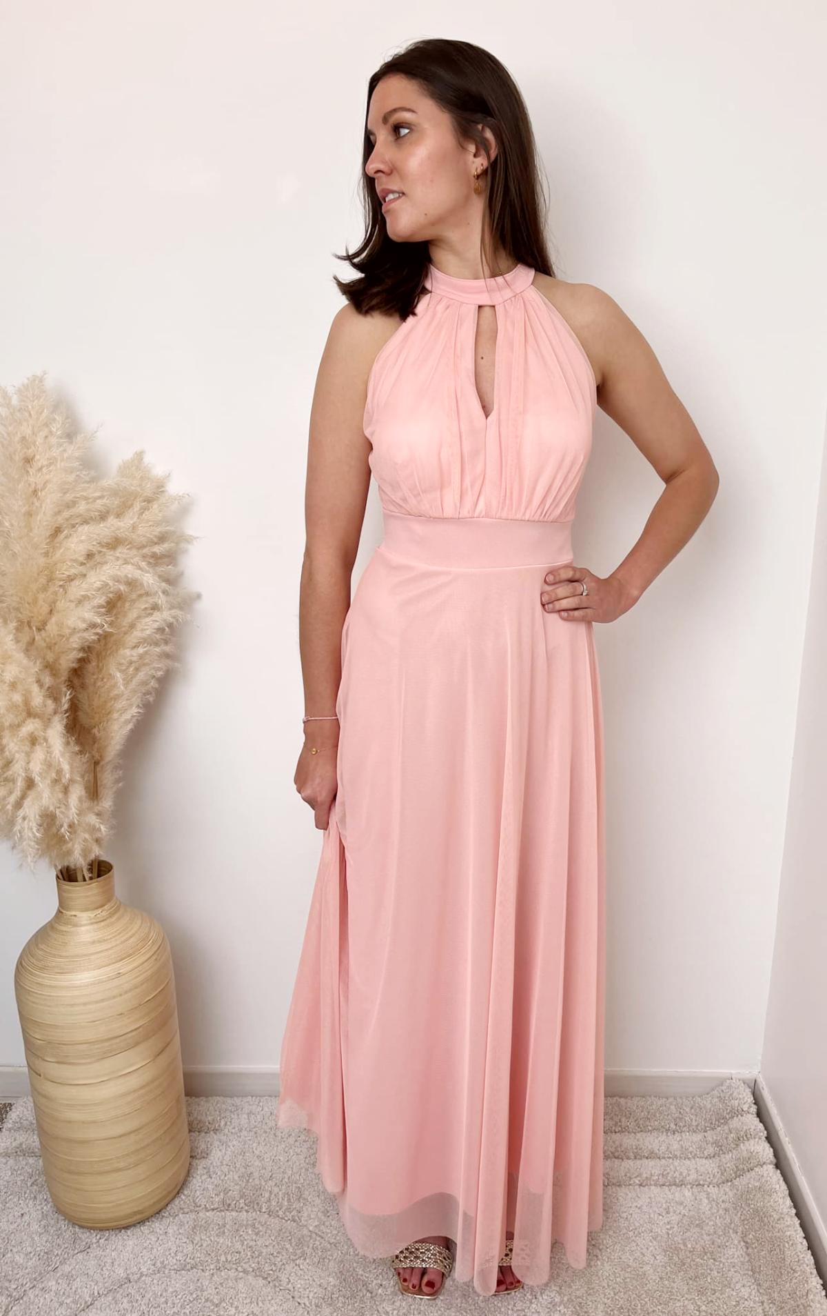 ROBE ENCOLURE AMERICAINE ROSE POUDRE